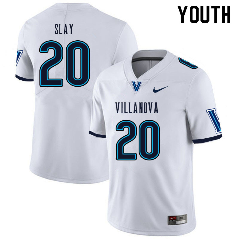 Youth #20 Josh Slay Villanova Wildcats College Football Jerseys Sale-White